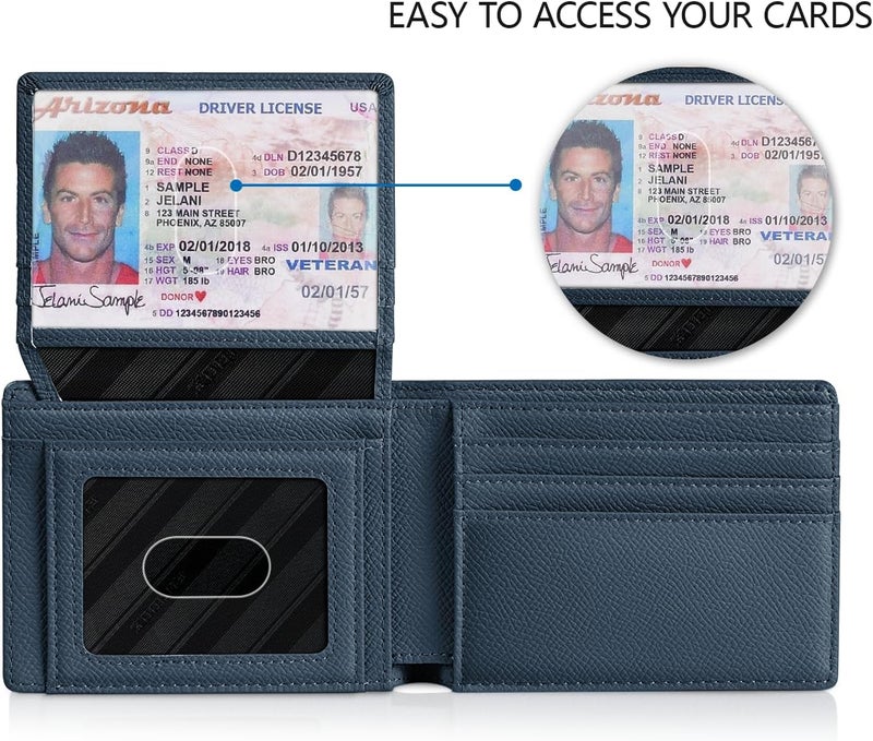 RUNBOX Wallet for Men Slim Rfid Leather 2 ID Window With Gift Box | Slim, Rfid, 2 ID Window, With Gift Box, Slim, Rfid - Image 2